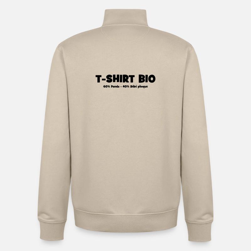 Bio Parodie Conservation Animale - Sweat zippé unisexe en coton bio Stanley/Stella - beige crème