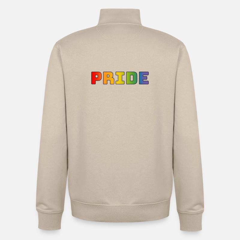 rainbow pride LGBT LGBTQI queer - Sweat zippé unisexe en coton bio Stanley/Stella - beige crème