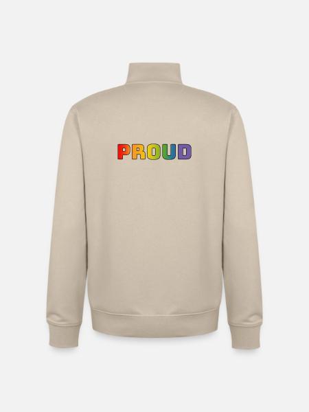 Rainbow proud black - Unisex Organic Zip Sweatshirt by Stanley/Stella - desert dust