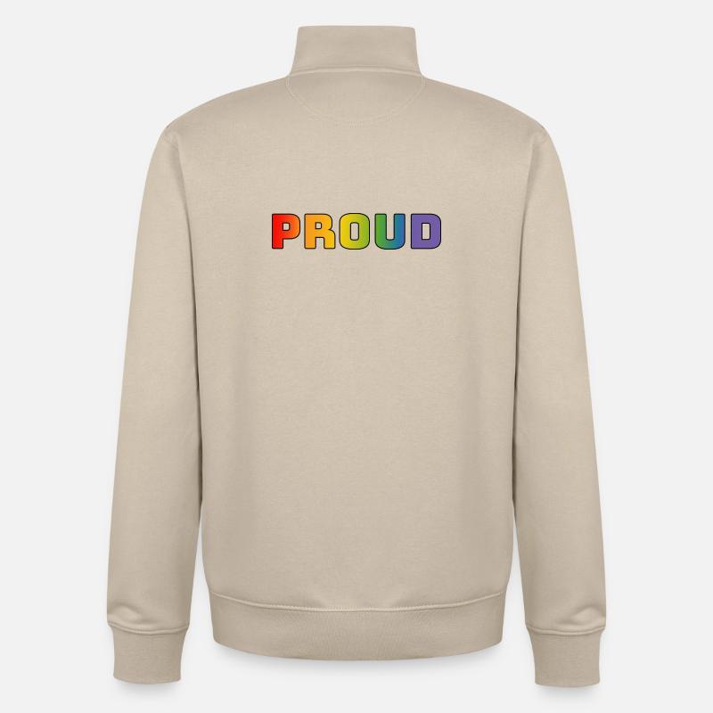 Regenbogen proud schwarz - Unisex Organic Zip Sweatshirt von Stanley/Stella - Cremebeige