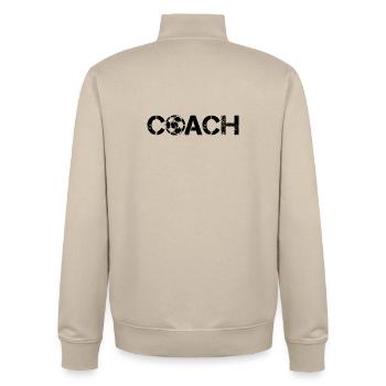 Soccer Coach Ball Icon Used Look Team - Unisex Organic Zip Sweatshirt by Stanley/Stella - desert dust - Back - AI Model Male 185 dark (185cm)