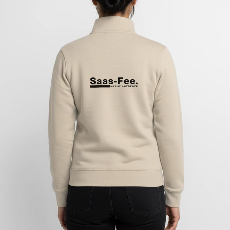 Coordonnées Saas-Fee Valais, Suisse Sweat zippé unisexe en coton bio Stanley/Stella