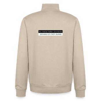 Helle Momente - Unisex Organic Zip Sweatshirt von Stanley/Stella - Cremebeige - Hinten - AI Model Male 185 dark (185cm)