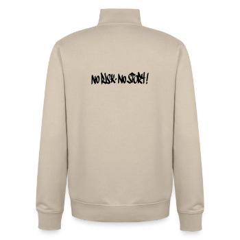 No Risk No Story Motto - Unisex Organic Zip Sweatshirt von Stanley/Stella - Cremebeige - Hinten - AI Model Male 185 dark (185cm)