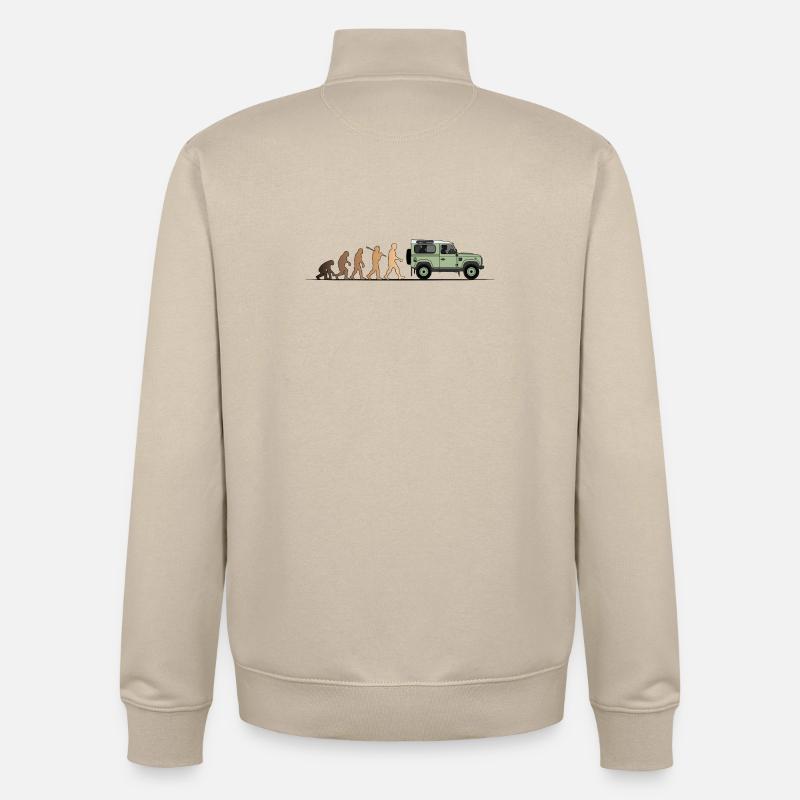 Defender Evolution 90 Couleur - Sweat zippé unisexe en coton bio Stanley/Stella - beige crème