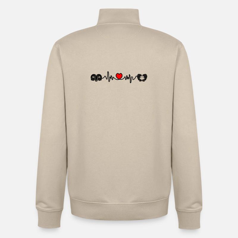 Herzfrequenz Cardio Widder Zwillinge - Unisex Organic Zip Sweatshirt von Stanley/Stella - Cremebeige