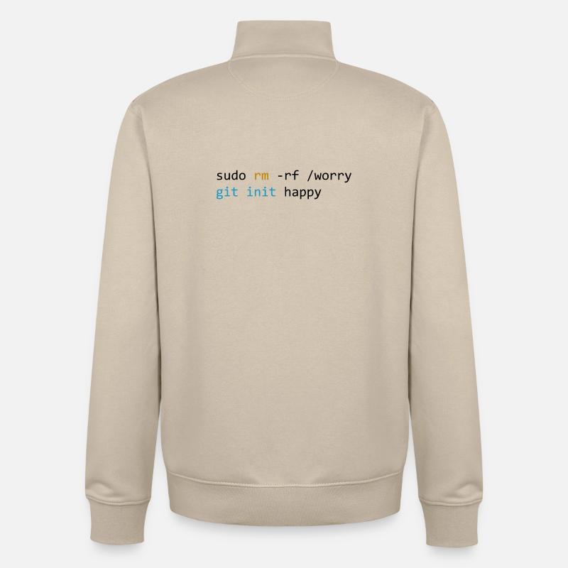 Don't worry, be happy, light - Unisex Organic Zip Sweatshirt by Stanley/Stella - desert dust