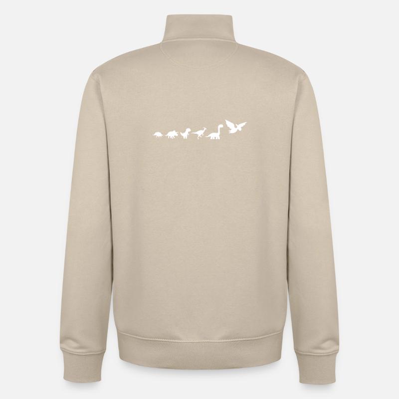 Dinosaur Evolution - Unisex Organic Zip Sweatshirt by Stanley/Stella - desert dust