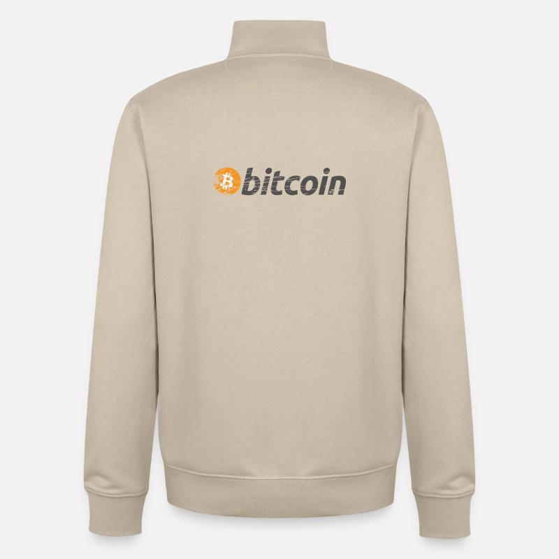 Bitcoin Logo Original BTC - Sweat zippé unisexe en coton bio Stanley/Stella - beige crème