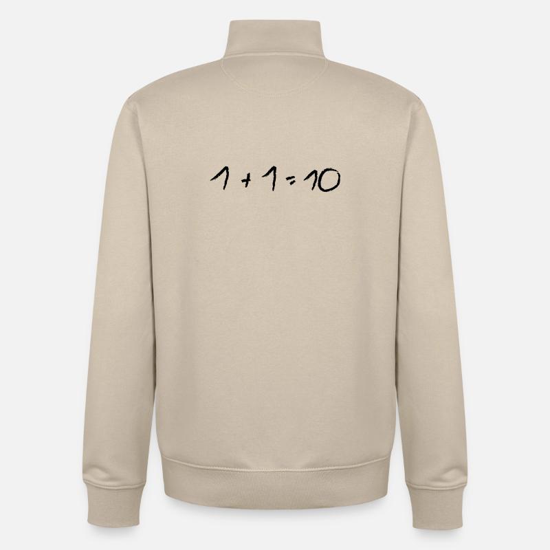 Math problem 1 + 1 - Unisex Organic Zip Sweatshirt by Stanley/Stella - desert dust