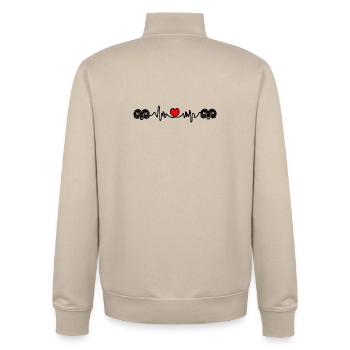 Heart rate cardio Ram Ram - Unisex Organic Zip Sweatshirt by Stanley/Stella - desert dust - Back - AI Model Male 185 dark (185cm)