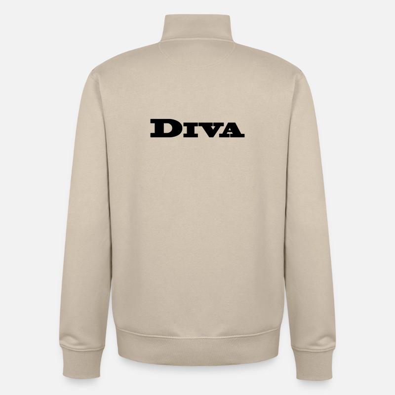 diva - Sweat zippé unisexe en coton bio Stanley/Stella - beige crème