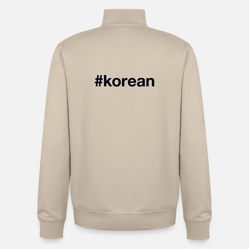 Corée Coréenne - Sweat zippé unisexe en coton bio Stanley/Stella - beige crème