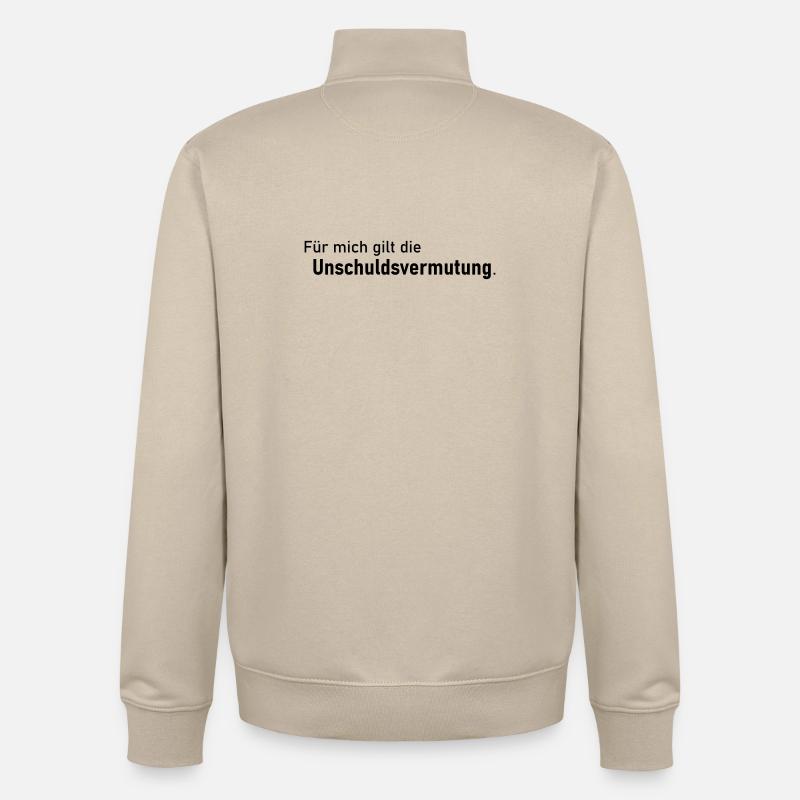 Présomption d’innocence - Sweat zippé unisexe en coton bio Stanley/Stella - beige crème