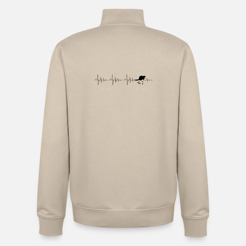 Battement de cœur castor - Sweat zippé unisexe en coton bio Stanley/Stella - beige crème