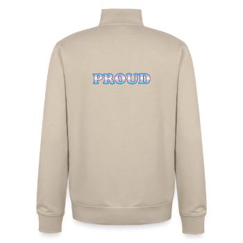 Trans Pride - Transgender Flag   - Unisex Organic Zip Sweatshirt by Stanley/Stella - desert dust - Back - AI Model Male 185 dark (185cm)