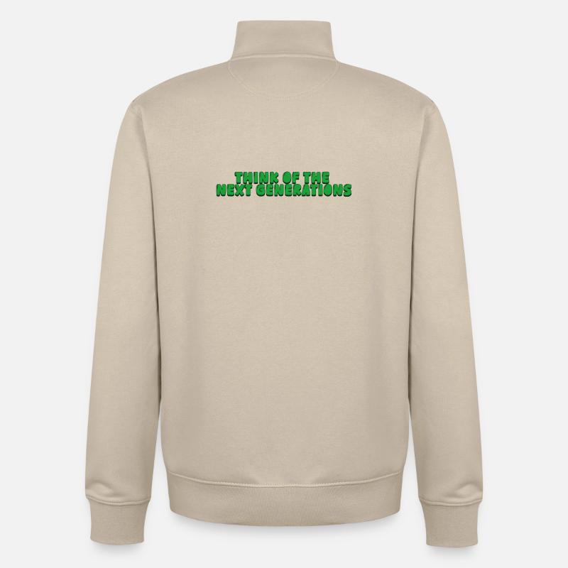 Pensez aux prochaines générations - Sweat zippé unisexe en coton bio Stanley/Stella - beige crème
