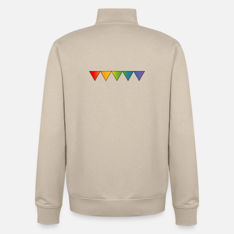 Regenbogen queer triangles - Unisex Organic Zip Sweatshirt von Stanley/Stella - Cremebeige