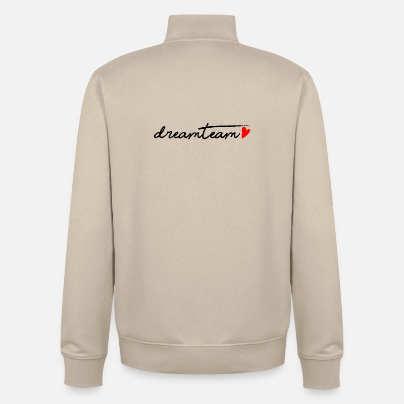 Équipe de rêve cœur rouge - Sweat zippé unisexe en coton bio Stanley/Stella - beige crème