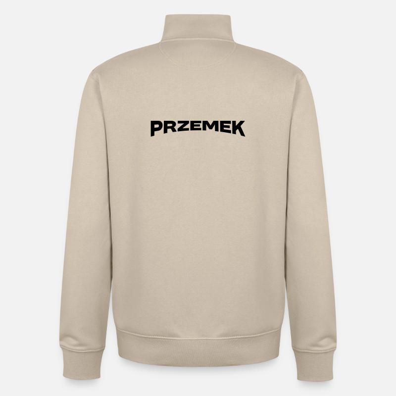 Don du nom de Przemek - Sweat zippé unisexe en coton bio Stanley/Stella - beige crème