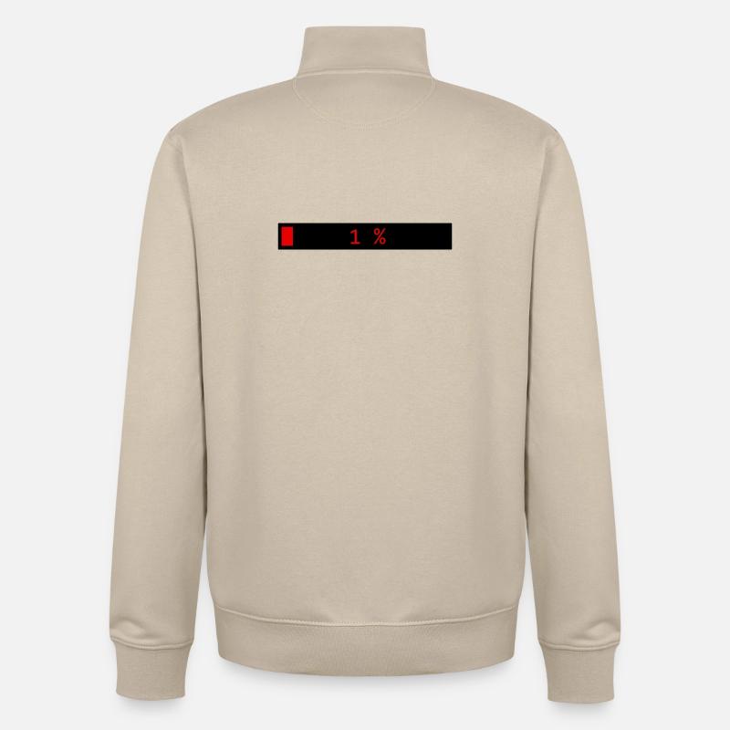 Rectangle loading bar Black Red 1% - Unisex Organic Zip Sweatshirt by Stanley/Stella - desert dust