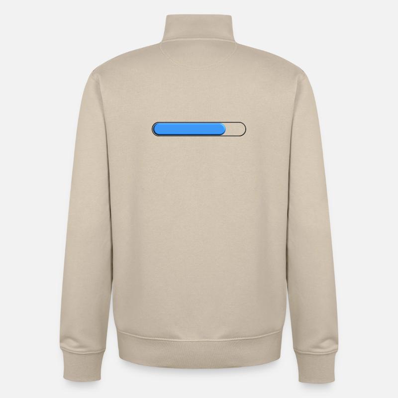 Average gauge Blue (three quarters) - Unisex Organic Zip Sweatshirt by Stanley/Stella - desert dust