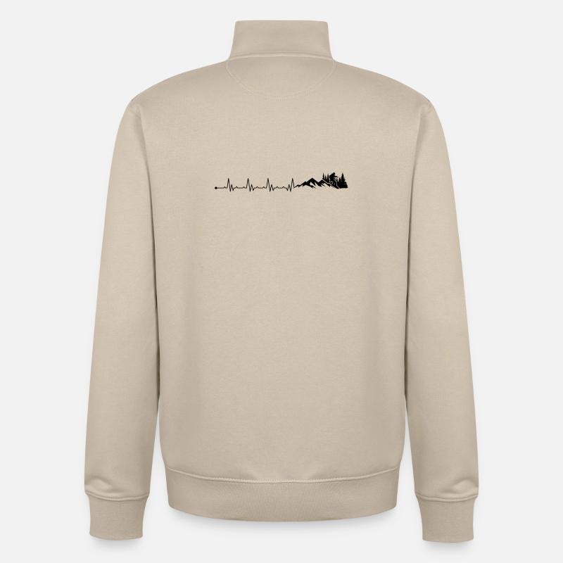 Herzschlag Snowboarden - Unisex Organic Zip Sweatshirt von Stanley/Stella - Cremebeige