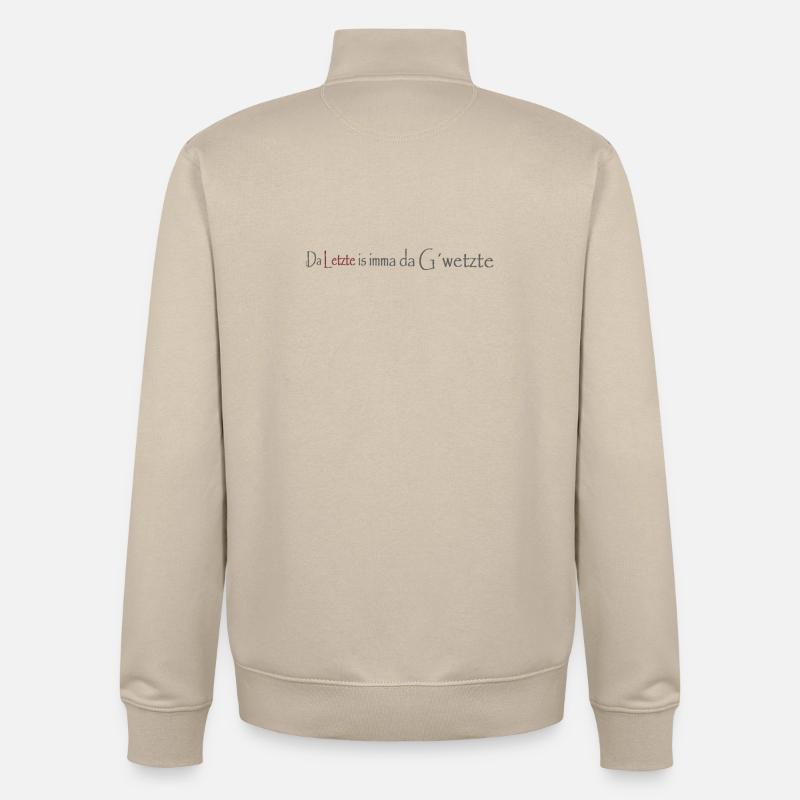 Da_Letzte_is_imma_da_Gwetzte - Unisex Organic Zip Sweatshirt von Stanley/Stella - Cremebeige