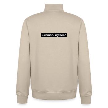 Prompt Engineer Artificial Intelligence - Unisex Organic Zip Sweatshirt by Stanley/Stella - desert dust - Back - AI Model Male 185 dark (185cm)