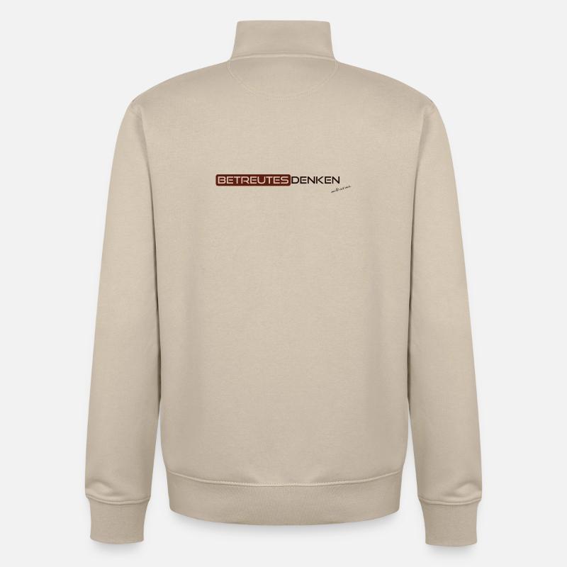 Pensée supervisée, mais pas avec moi. - Sweat zippé unisexe en coton bio Stanley/Stella - beige crème