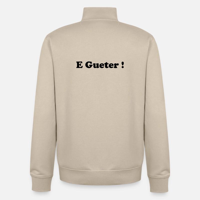 E_gueter_logo - Sweat zippé unisexe en coton bio Stanley/Stella - beige crème