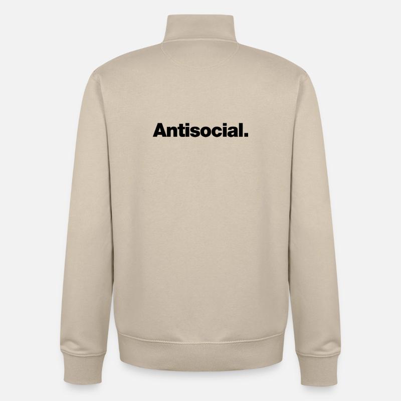 Antisocial - Unisex Organic Zip Sweatshirt by Stanley/Stella - desert dust