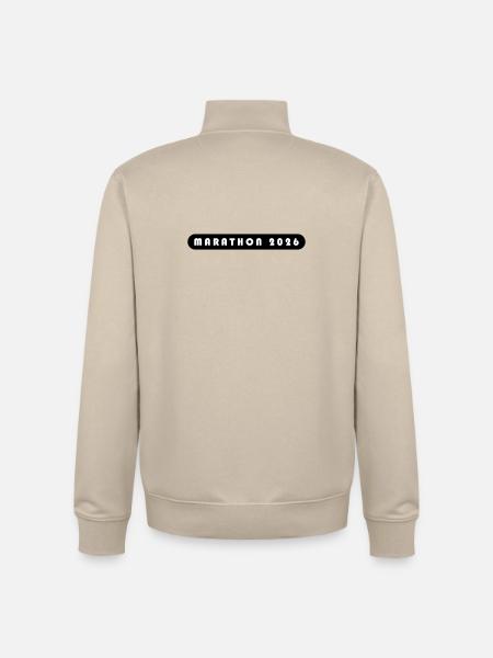 Marathon 2026 lettering - Unisex Organic Zip Sweatshirt by Stanley/Stella - desert dust