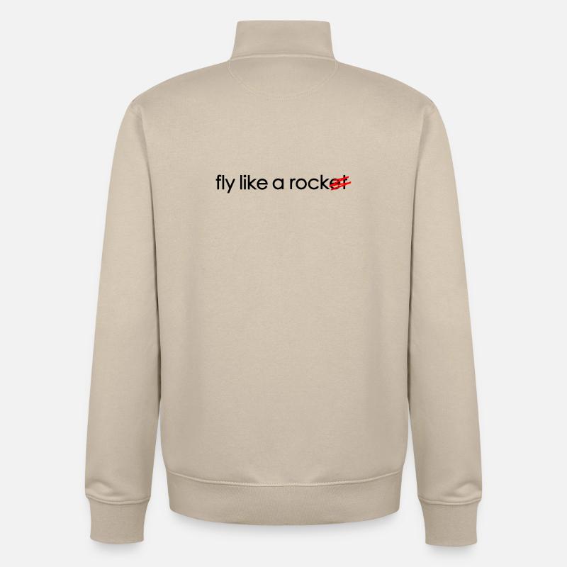fly like a rocket - Unisex Organic Zip Sweatshirt von Stanley/Stella - Cremebeige