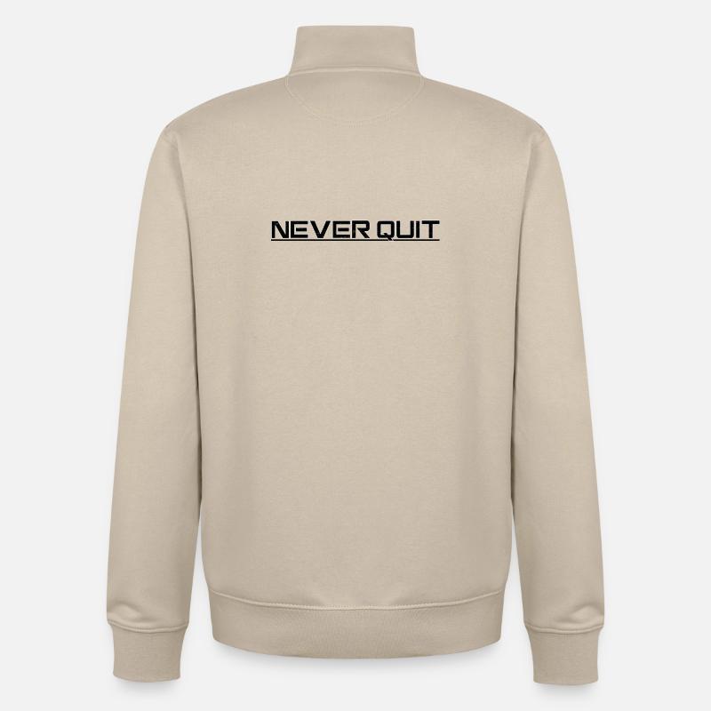 Motif d’endurance Never Quit - Sweat zippé unisexe en coton bio Stanley/Stella - beige crème