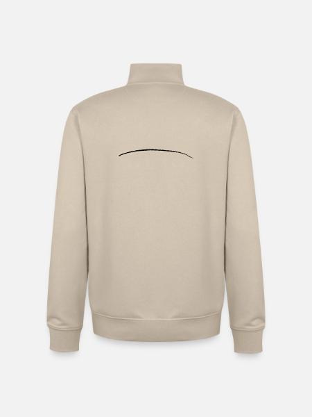 coup de pinceau rayé ligne - Sweat zippé unisexe en coton bio Stanley/Stella - beige crème