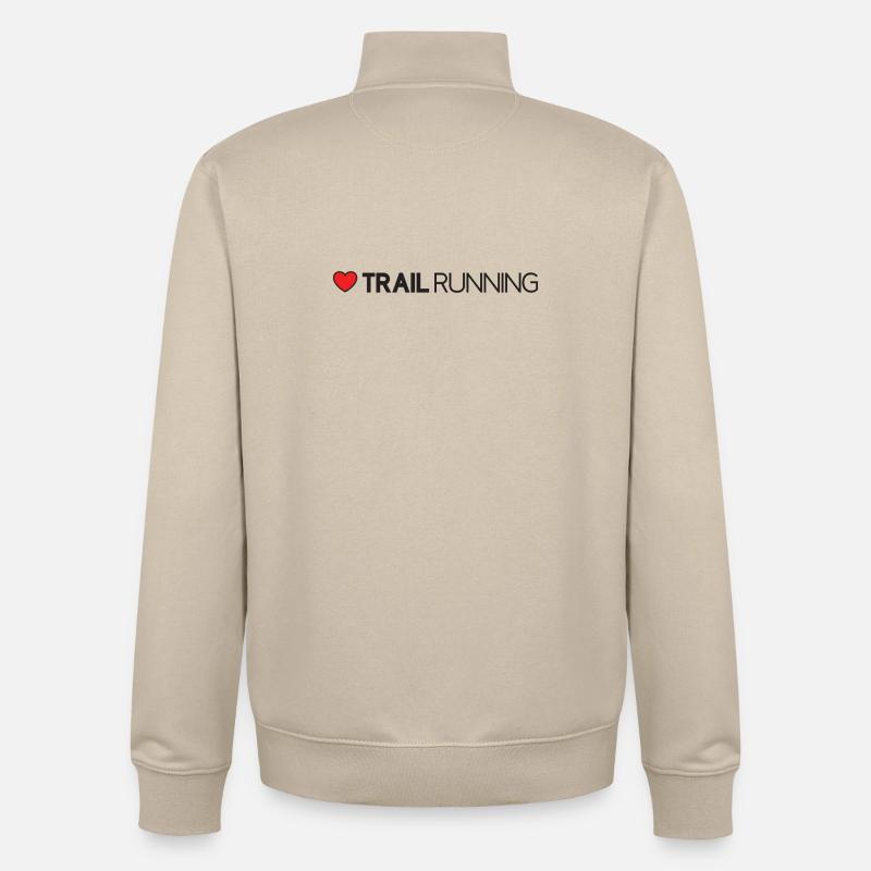 J’adore le trail running - Sweat zippé unisexe en coton bio Stanley/Stella - beige crème