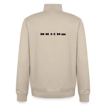 Musik - Unisex Organic Zip Sweatshirt von Stanley/Stella - Cremebeige - Hinten - AI Model Male 185 dark (185cm)