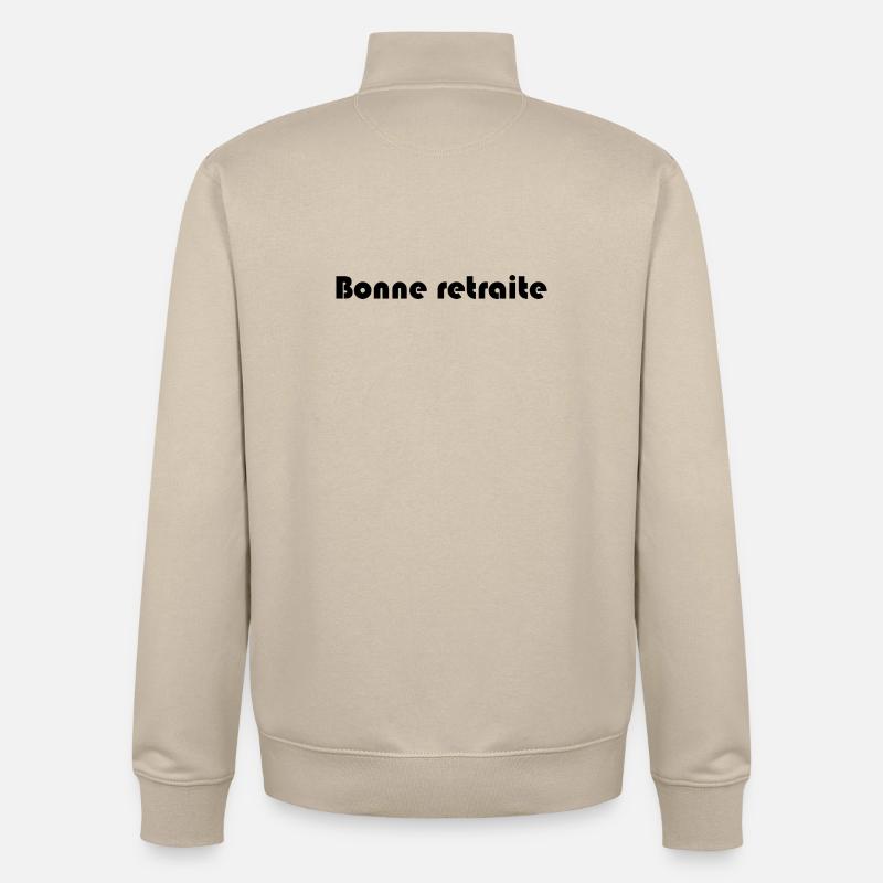 RETRAITE. COLLEGUE. RETRAITE. RETRAITEE. RETRAITE. - Sweat zippé unisexe en coton bio Stanley/Stella - beige crème