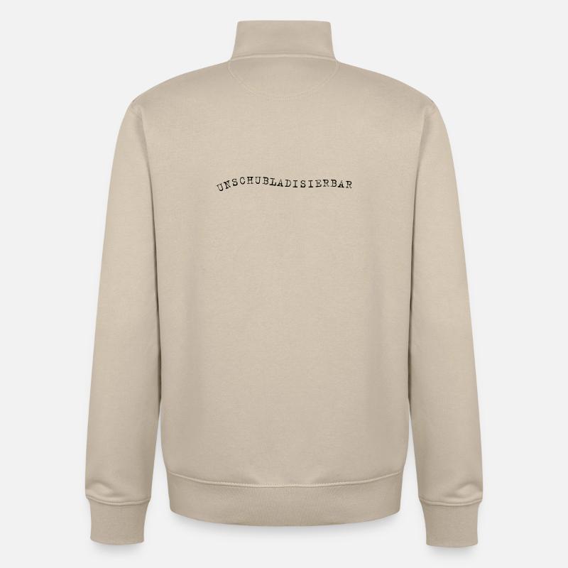 Unschubladisbar – Expression autodérisoire - Sweat zippé unisexe en coton bio Stanley/Stella - beige crème