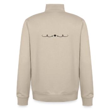 Star Ornament Line - Unisex Organic Zip Sweatshirt by Stanley/Stella - desert dust - Back - AI Model Male 185 dark (185cm)