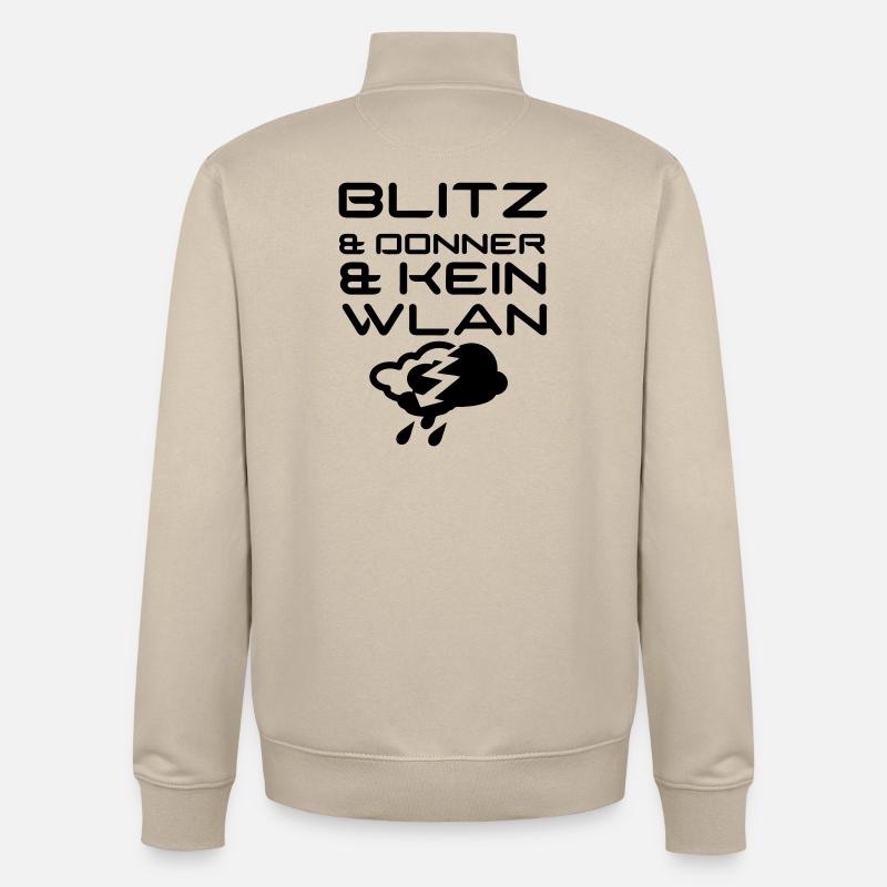 Blitz & Donner & kein WLAN Geschenk - Unisex Organic Zip Sweatshirt von Stanley/Stella - Cremebeige