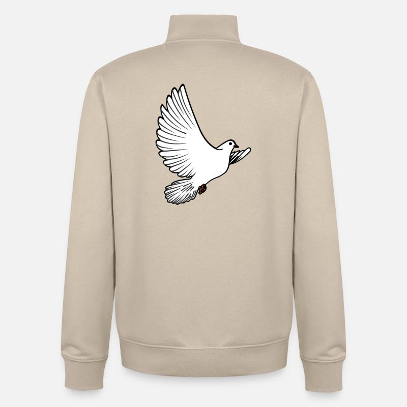 Weiße Taubenbrieftaube Ziertaube oder Friedenstaube - Unisex Organic Zip Sweatshirt von Stanley/Stella - Cremebeige