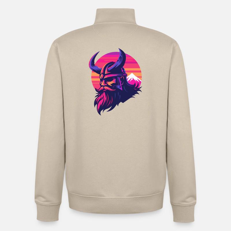 Wikinger Synthwave 3 - Unisex Organic Zip Sweatshirt von Stanley/Stella - Cremebeige