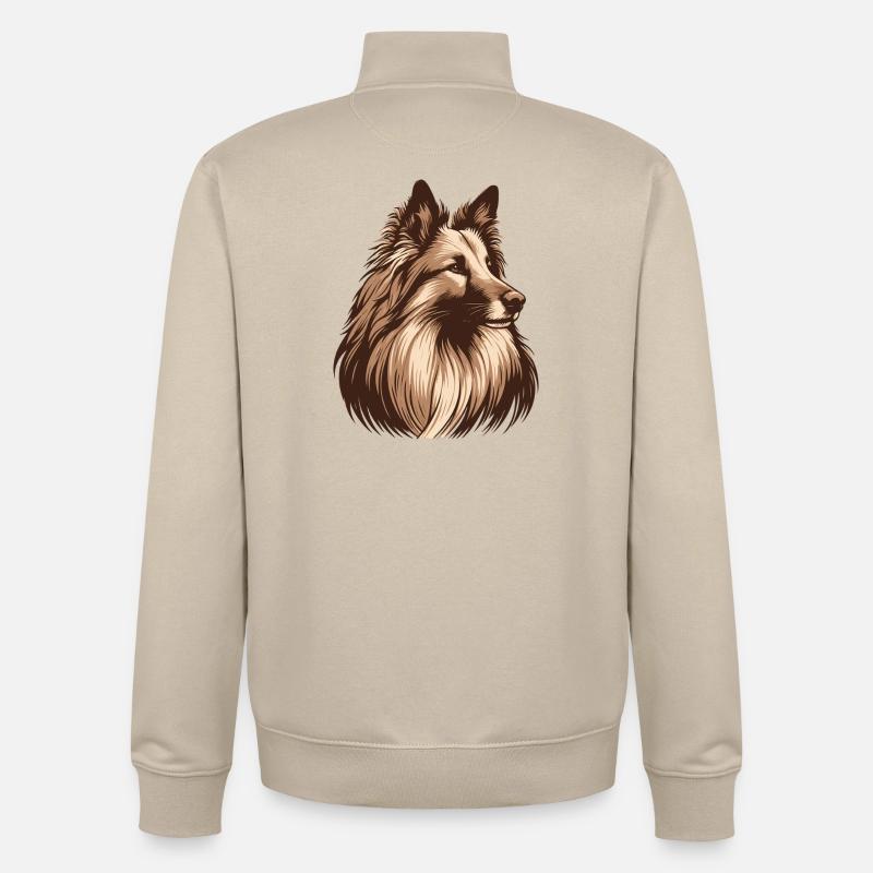 Groenendael - Unisex Organic Zip Sweatshirt von Stanley/Stella - Cremebeige