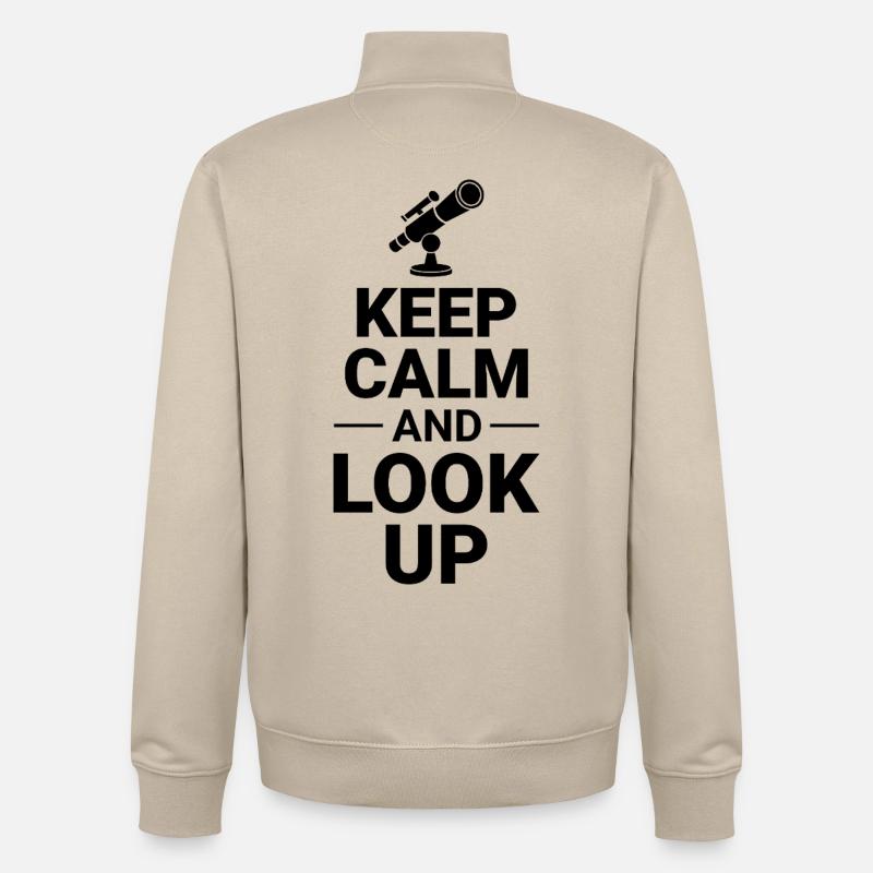 Astronomy Lover Conception du système solaire - Sweat zippé unisexe en coton bio Stanley/Stella - beige crème