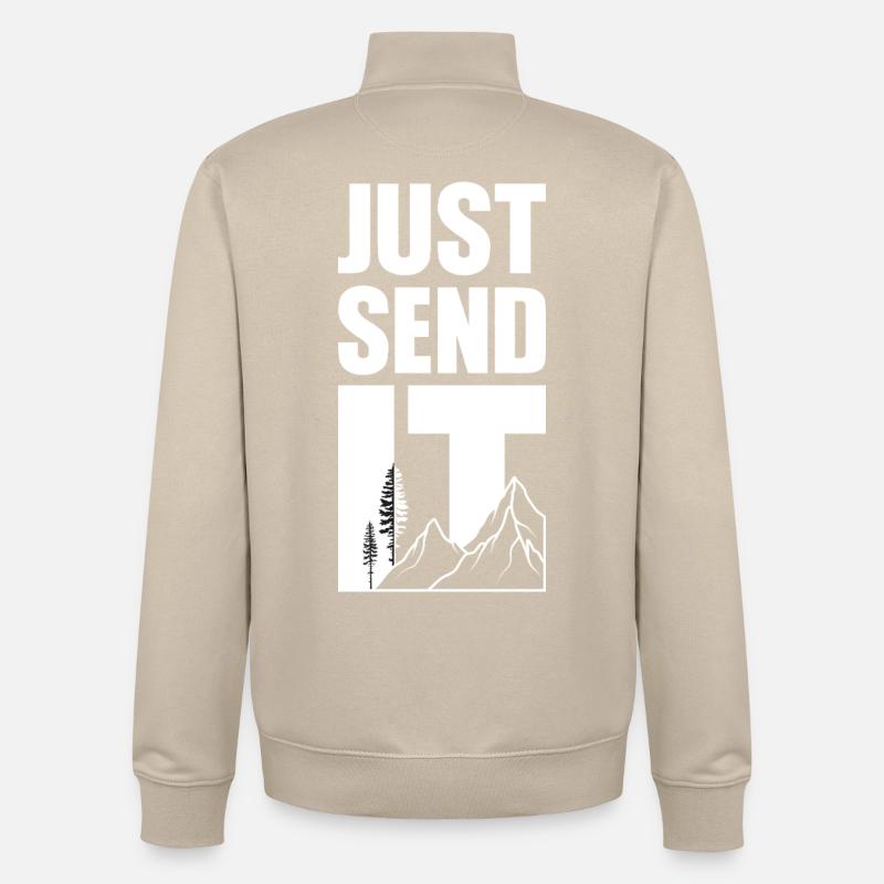 Il suffit de l’envoyer - Blanc - Sweat zippé unisexe en coton bio Stanley/Stella - beige crème