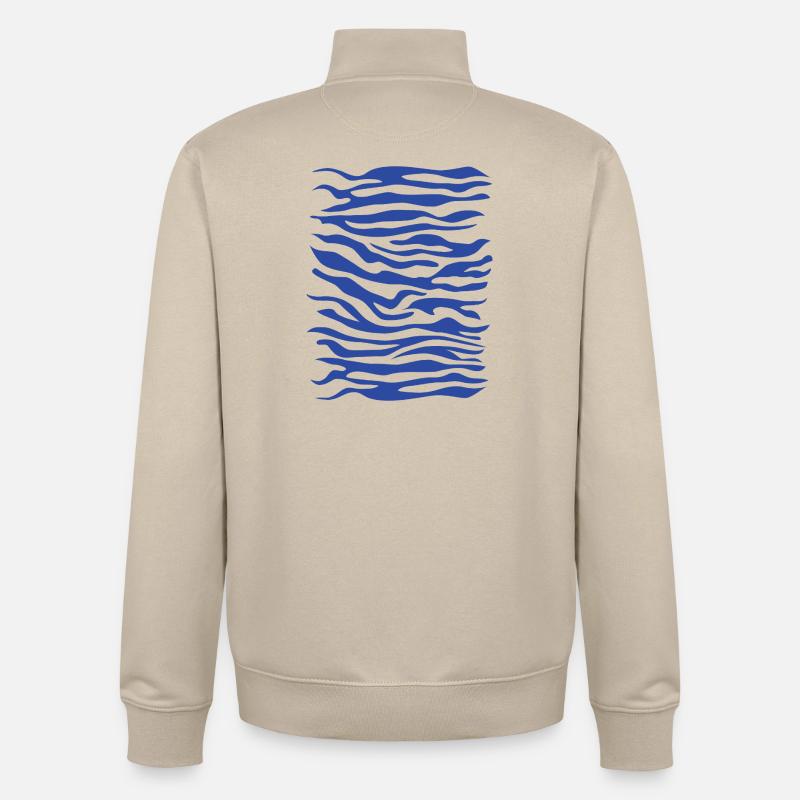 Zebra Pattern Blue - Unisex Organic Zip Sweatshirt by Stanley/Stella - desert dust