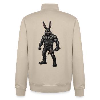 Heavy Metal Osterhase Rocker Ostern Hardcore Hase - Unisex Organic Zip Sweatshirt von Stanley/Stella - Cremebeige - Hinten - AI Model Male 185 dark (185cm)
