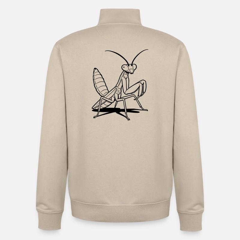 praying mantis - Unisex Organic Zip Sweatshirt by Stanley/Stella - desert dust
